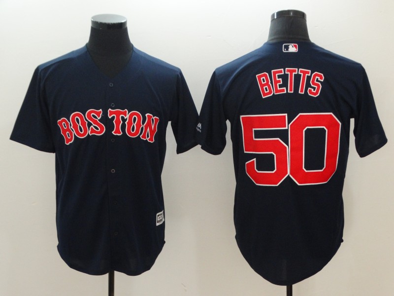 2018 Men Boston Red Sox #50 Mookie Betts Blue game jerseys